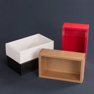 Caja de Embalaje para Cajones Vacíos, Papel Kraft/Blanco/Negro+PVC Transparente, Estampado, Reciclable, Personalizable, para Cosméticos - Product Image 3