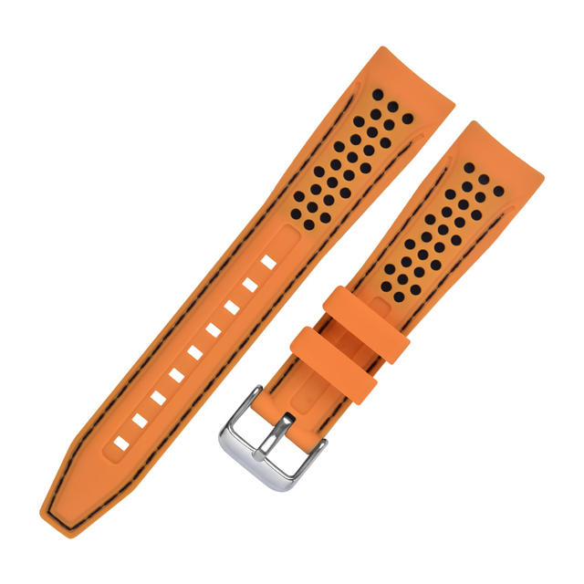 20mm 22mm Rubber Straps Watch Bands High Quality Curved End Two-color Silicone Watch Strap