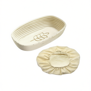 Proofing <b>Basket</b> Ear Shape With Cover For <b>Bread</b> Proofing 12x8 Inches Baking Tool - Product Image 2