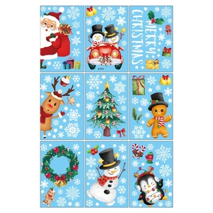 Ensemble de décorations de fenêtre de Noël avec motifs Père Noël et rennes, autocollants statiques pour vitres, décorations de fête et de vacances - Product Image 5