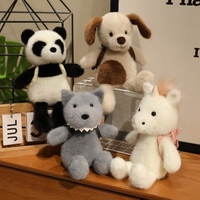 Peluche en gros Dinosaure Panda Éléphant Animal en peluche Décoration de la maison Cadeau d'anniversaire pour enfants Chiot loup doux avec sac à dos Poupée
