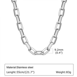 Collar de cadena de eslabones cuadrados gruesos de acero inoxidable 316L para hombre, a la moda, al por mayor - Product Image 5