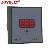 Carré 80mm AC 0-100A Affichage Numérique Ampèremètre Signal Lumineux Testeur De Mesure Indicateur Lumière Ampèremètre Ampèremètre