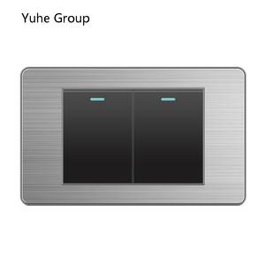 Interruptor de pared universal con acabado cepillado de aluminio, adecuado para interruptores de pared eléctricos estándar de hoteles familiares. - Product Image 2