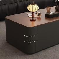 Table basse rectangulaire de style industriel en bois massif avec tiroirs, table de salon minimaliste italienne