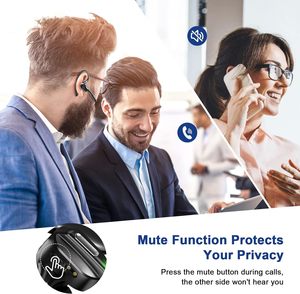 <strong>Bluetooth</strong> 5.0 Noise Cancelling Double Mic Single Side Business Wireless <strong>bluetooth</strong> Headset with Mute Mic <strong>Button</strong> for Phone Call - Product Image 6