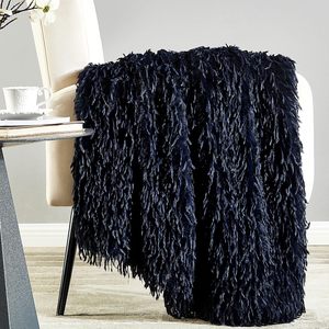 Couverture en fausse fourrure bleu marine Zhengtai Home Decor Knit 850GSM, vente en gros - Product Image 4