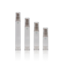 Flacon pompe airless rond en plastique personnalisé de 5 ml, 10 ml, 12 ml, 15 ml pour crème contour des yeux et lotion, idéal pour les voyages et le soin de la peau