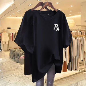 T-shirt Femme Nouvelle Collection Personnalisée 100% Coton Imprimé Floqué/Batik Manches Courtes Coupe Ample Respirant Anti-Plis 180g Vente en Gros - Product Image 6