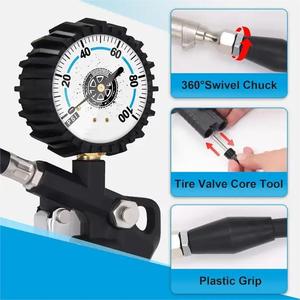 Thiết kế mới bằng sáng chế 250psi khóa trên không khí Chuck lốp Inflator Gun với máy đo áp suất phụ kiện xe hơi - Product Image 2