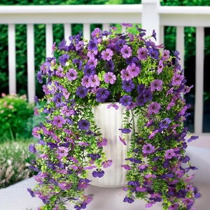 Vigne artificielle violette pour décoration murale extérieure, plante suspendue pour aménagement paysager domestique, vigne fleurie décorative - Product Image 5