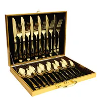 Stainless Steel Cutlery Set with Wooden Box, Tableware