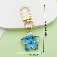 Porte-clés dessin animé Fleur de cerisier - Charme pendentif en métal rose mignon pour sac et clés