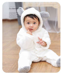 Venta al por Mayor de Ropa para Bebés, Ropa de Invierno para Niñas, Sudadera con Capucha para Bebés, Mono de Forro Polar Cálido para Niños - Product Image 3