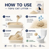 Litière pour chat en tofu personnalisée à marque privée, de qualité alimentaire, à base de maïs et de soja, biodégradable, litière naturelle pour chat, jetable dans les toilettes