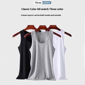 Débardeur de sport décontracté en pur coton pour hommes - Product Image 3