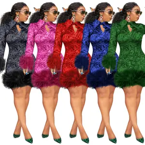 H & D Winter Jurken Veer Vrouwen Vintage Print Bodycon Afrikaanse Dames Lange Mouwen Party Dress Plus Size Mini Sexy jurken