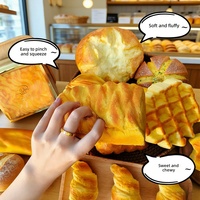 Jouet Squishy Simulation de Pain, Croissant, Toast, Pâton, Gâteau, Effet Mouillé, Doux, à Rebond Lent, Alimentaire, Apaisant, à Presser, Assortiment, Vente en Gros