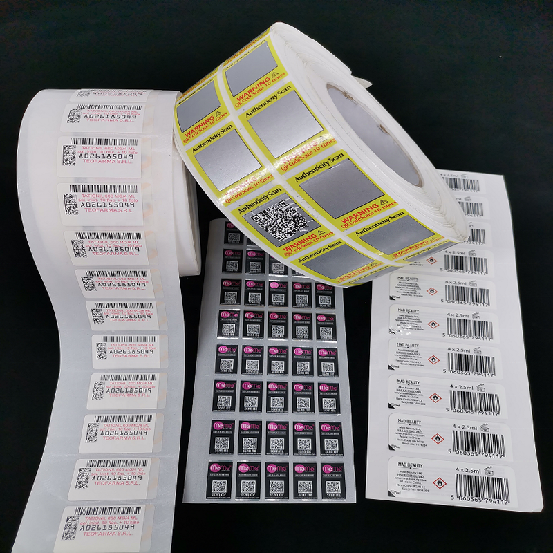Customized Barcode Label serial Numbers Sticker
