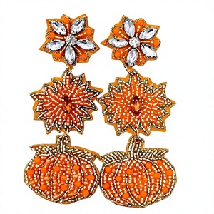 Best Classic Flower Shape Beaded <b>Stud</b> <b>Earrings</b> Women's Cute Fashion Designer Stylish Acrylic Resin Jewelry Wedding for Woman - Product Image 2