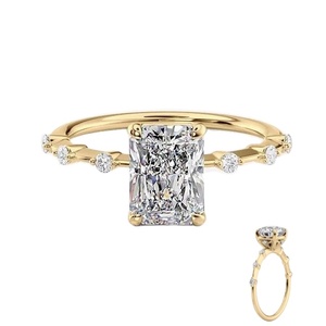 Anello di Fidanzamento con Diamante Coltivato in Laboratorio CVD Certificato GIA IGI, Taglio Radiant 1-3 Carati, Oro 10K 18K, Personalizzato in Fabbrica - Product Image 1