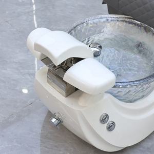 Chaise de pédicure électrique de luxe en cuir gris pour salon de manucure, équipement de salon de haute qualité, sans plomberie, massage - Product Image 4