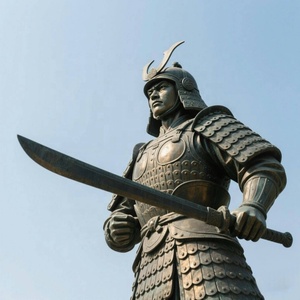 Sculpture de samouraï japonais réaliste en bronze coulé en métal de grande taille, personnalisée, soudée, pour jardin extérieur - Product Image 5
