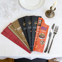 Pochettes personnalisées en papier pour couverts, sacs en papier kraft pour couteaux et fourchettes de restaurant, emballage pour ustensiles de table
