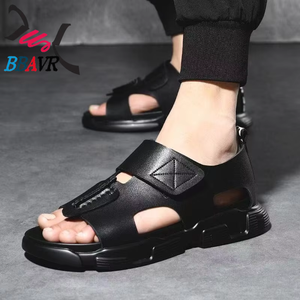 Sandalias de Cuero Genuino para Hombre con Suela de PU de Primera Calidad, Sandalias Deportivas de Verano para Exteriores, Playa y Deportes - Product Image 6