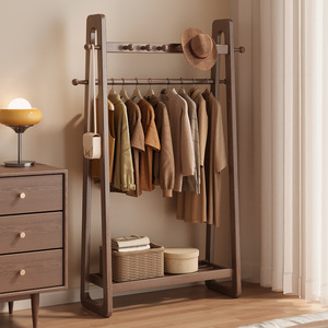 Solid wood <b>clothes</b> <b>rack</b>, floor-standing, freestanding, suitable for home and bedroom use, open-style <b>clothes</b> <b>rack</b>, <b>clothes</b> - Product Image 1