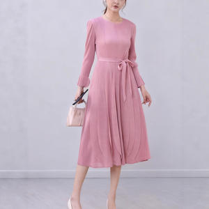 Nuevo <span class=keywords><strong>Vestido</strong></span> Midi Casual de Primavera para Mujer, Diseño Plisado con Estampado de Lunares, Cintura Ajustada Natural, Estampado Dorado Brillante, Estilo <span class=keywords><strong>Issey</strong></span> <span class=keywords><strong>Miyake</strong></span> - Product Image 3