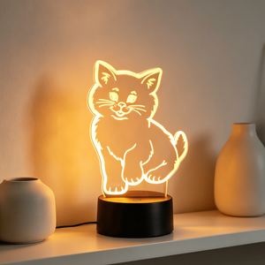 Adjustable 7/16 Colors Decorative 3D Illusion Cute Animal Night Lamp 7 Color Change Touch and <b>Remote</b> <b>Control</b> Night Light - Product Image 6