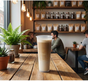 แก้วนมปั่นสมูทตี้ทรงสูงแบบฉีดขึ้นรูปจากโรงงาน LOKYO แก้วน้ำใส แก้วกา<span class=keywords><strong>แฟ</strong></span>พลาสติกพร้อมฝาปิด - Product Image 3