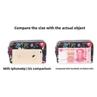 Vente en gros 2024 Portefeuille long pour téléphone portable pour femmes Pochette à motif géométrique Porte-monnaie en tissu