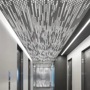 Le plus récent panneau de plafond perforé en aluminium de conception du milieu du siècle décoration intérieure insonorisante carrelage de plafond en forme de rectangle