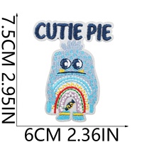 Patch Monstre Arc-en-ciel Brodé Cœur de Monstre Écologique pour la Saint-Valentin, Idéal pour Sacs et Chapeaux