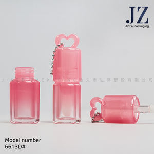 Jinze pronto per la spedizione di <span class=keywords><strong>tubi</strong></span> di imballaggio lucidalabbra trasparente a forma di cuore con 3ml grande Logo di Design della bacchetta - Product Image 3