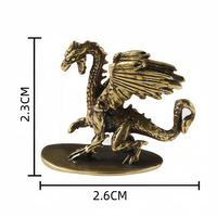 Statue de dragon en laiton en gros, mini figurine, sculpture de dragon ailé, décoration de bureau, finition bronze vintage, objet de collection, commande en gros