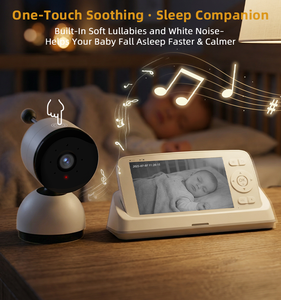 Caméra intelligente 5 pouces 1080P HD WiFi avec vision nocturne, suivi IA, moniteur de sécurité <span class=keywords><strong>pour</strong></span> bébé, caméra réseau WiFi, babyphone - Product Image 1