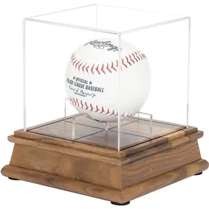 Capa de tela de beisebol, estilo vintage, de mogno, sólido, expositor de beisebol, sem logotipo