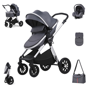 Poussette de luxe 3 en 1 avec porte-bébé et siège de voiture, style oeuf, système de voyage, vente en gros - Product Image 3