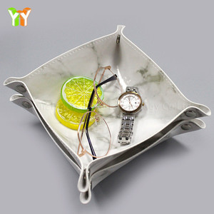 Bandeja de cuero, mesa plegable, caja de almacenamiento, joyería, llave, moneda, escritorio, organizador superior - Product Image 3