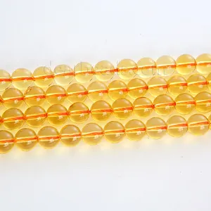 6mm 8mm 10mm 12mm reconstituted 5A Yellow Citrine Gemstone Beads Citrine Natural Stone Beads