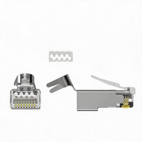 XLEP Cat7 Konektor RJ45 Modular Terlindung Penuh 8P8C STP Dengan Pemisah Terminal Berlapis Emas 10Gbps Ethernet Plug