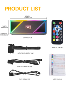 Pengontrol Hub Kipas ARGB upHere 5V 3Pin Addressable dengan Remote untuk Desktop untuk Sinkronisasi Motherboard PWM Daya Sata - Product Image 2