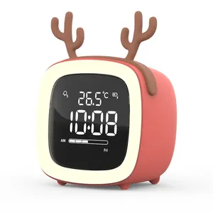 Креативный светодиодный ночник будильник часы прикроватные будильник для спальни подарок USB перезаряжаемые цифровые часы