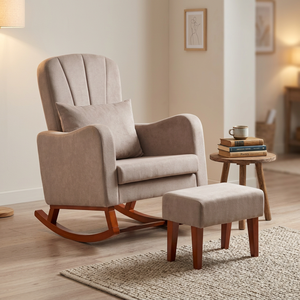 Sillón moderno de tela de madera para Hotel, sofá individual, diseño nórdico para sala de estar, silla de ocio con acento - Product Image 1