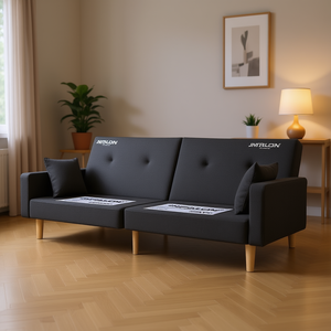 Divano Letto JNTBLOIN Grigio Scuro 100% Poliestere Legno Schiuma Moderno Soggiorno 3 Posti - Product Image 2