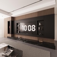 Meuble TV mural sur mesure pour toute la maison, meuble TV haut de gamme en bois massif pour salon, meubles pour la maison avec un aspect élégant