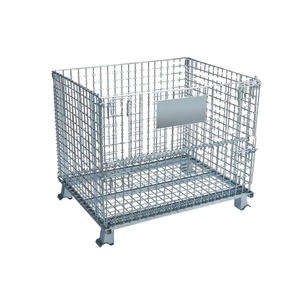 Contenitore in rete metallica per gabbia di sicurezza in acciaio logistico pieghevole, - Product Image 3